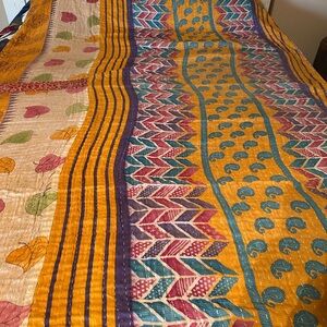 K7 Twin Reversible Colorful Kantha Quilt